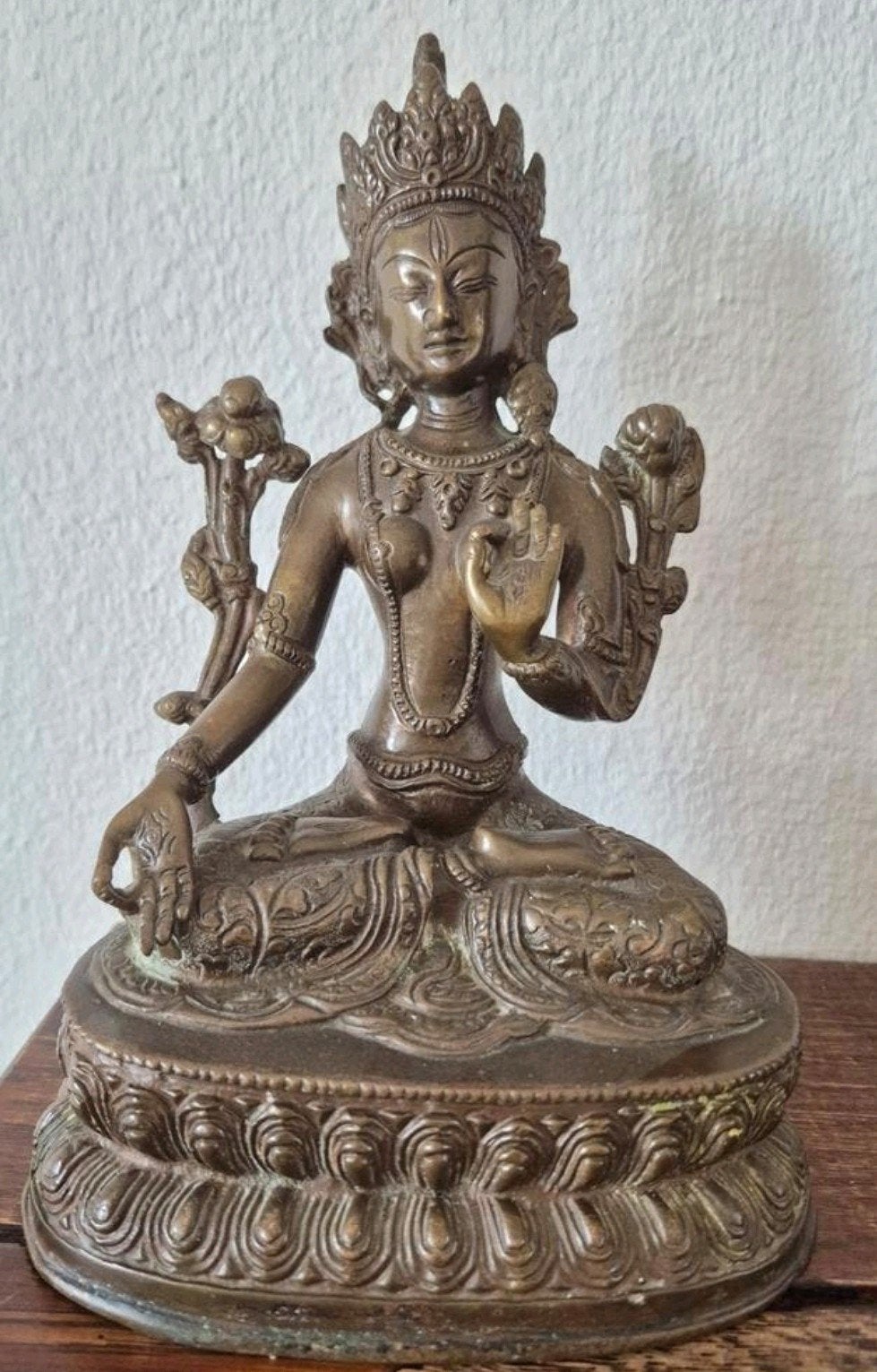 Bronzen witte Tara, prachtig en uniek beeld!, Ophalen of Verzenden