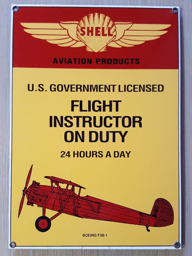 Origineel Ande Rooney Emaille Bord - Flight Instructor MINT, Ophalen of Verzenden, Nieuw, Reclamebord
