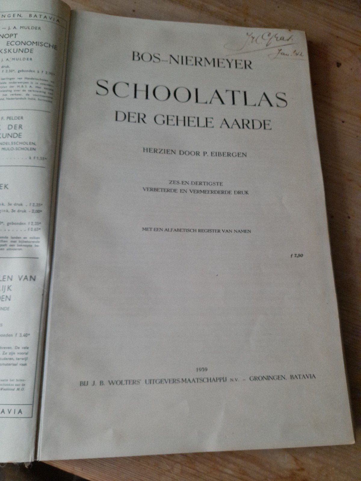 Bos-Niermeyer Schoolatlas der Gehele Aarde 1959, Bosatlas, 1800 tot 2000, Wereld, Ophalen