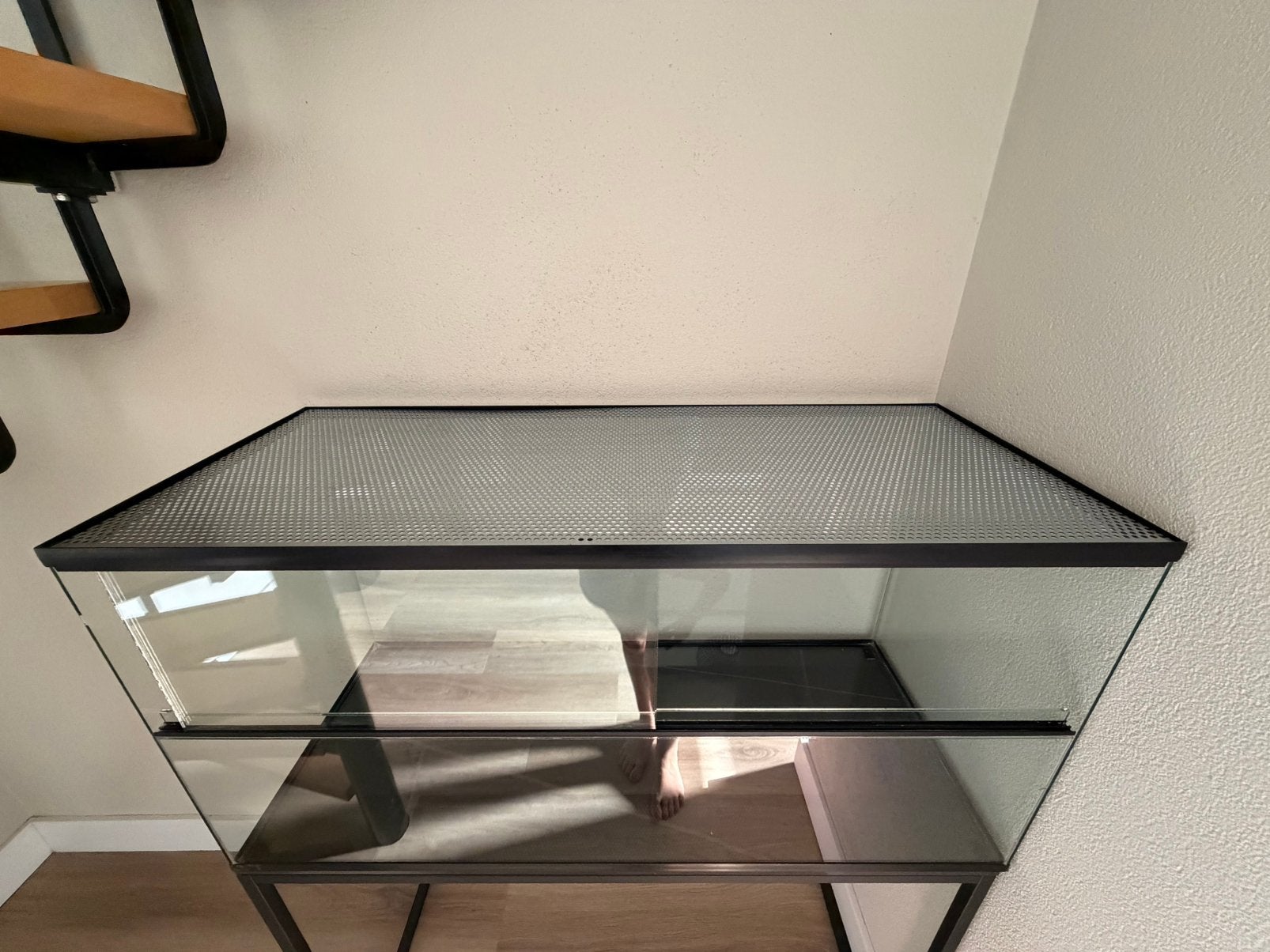 Terrarium met schuifruiten, 100cm breed, Ophalen, Zo goed als nieuw