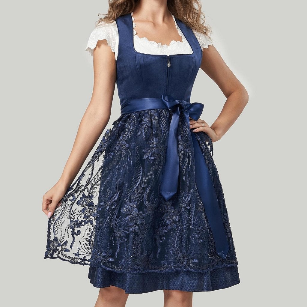 Elegante luxe 3-delige Dirndl maat 42 & 42 midi 60cm, Maat 38/40 (M), Carnaval, Nieuw, Ophalen of Verzenden