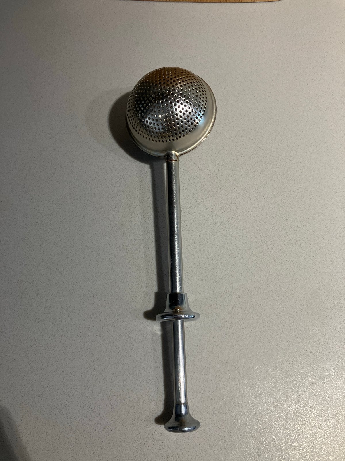 Metalen theezeef met handvat - Gebruikt, Ophalen, Zilver, Metaal, Overige merken
