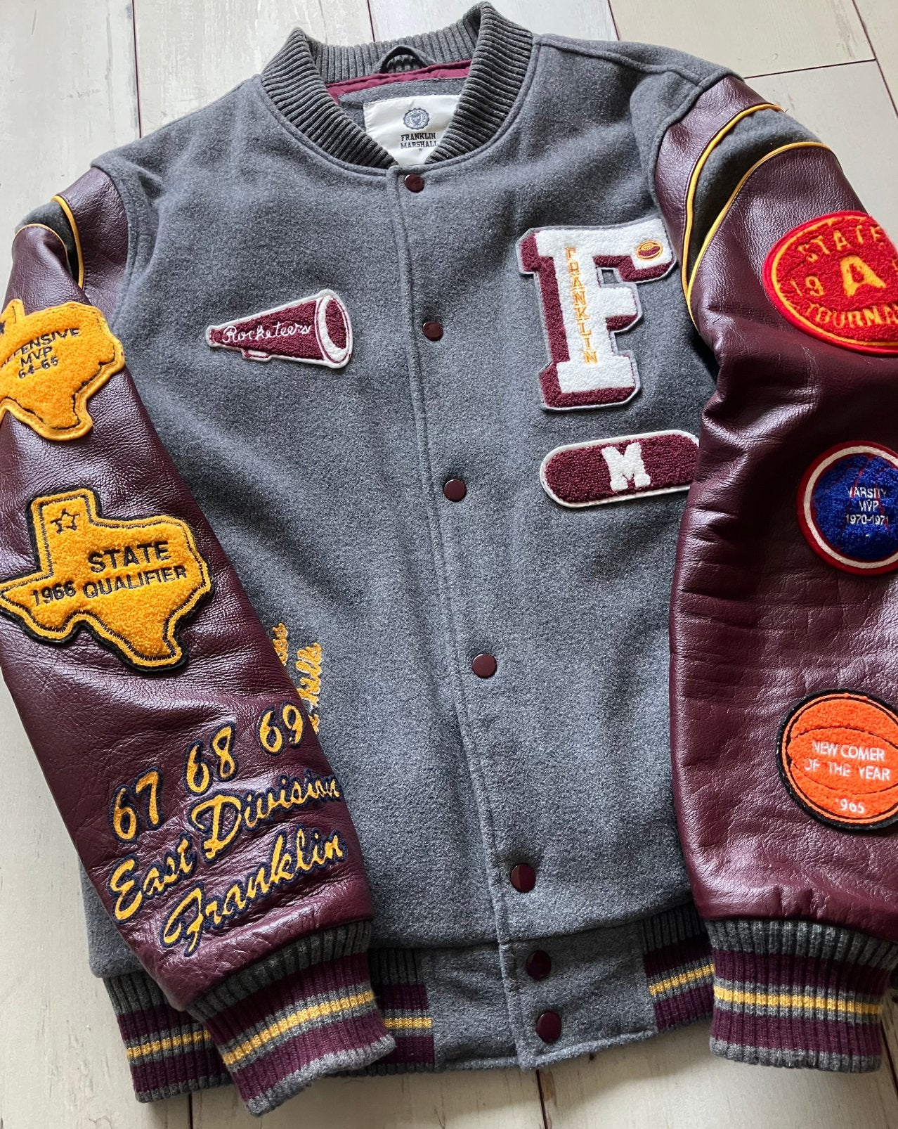 Franklin & Marshall varsity letterman baseball jas jack L, Kleding | Heren, Ophalen of Verzenden, Zo goed als nieuw, Maat 52/54 (L)