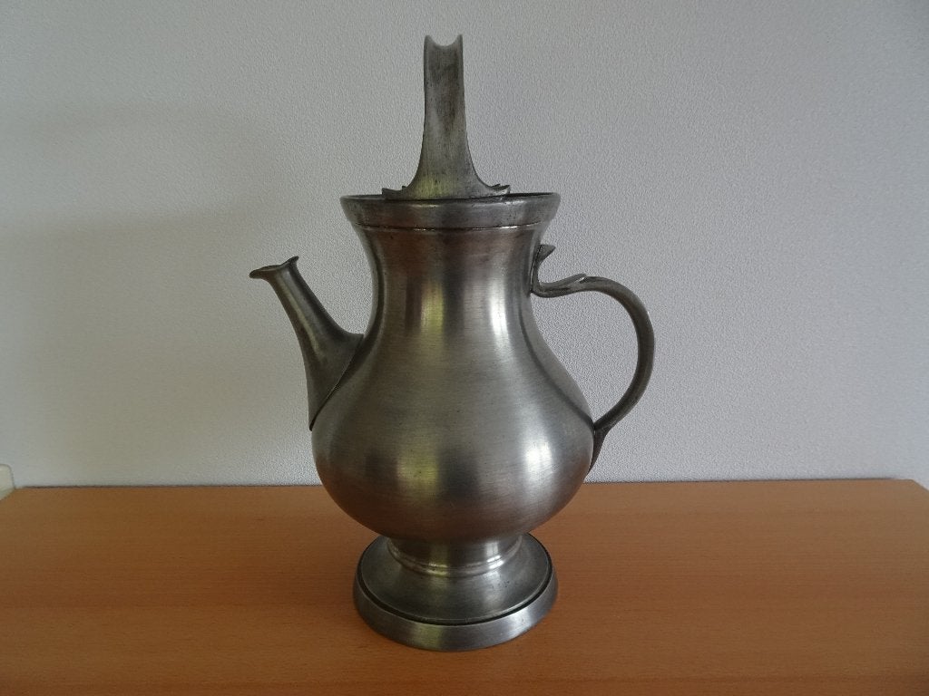 Italiaanse tinnen kan met schenktuit vintage, Antiek en Kunst, Antiek | Tin, Ophalen