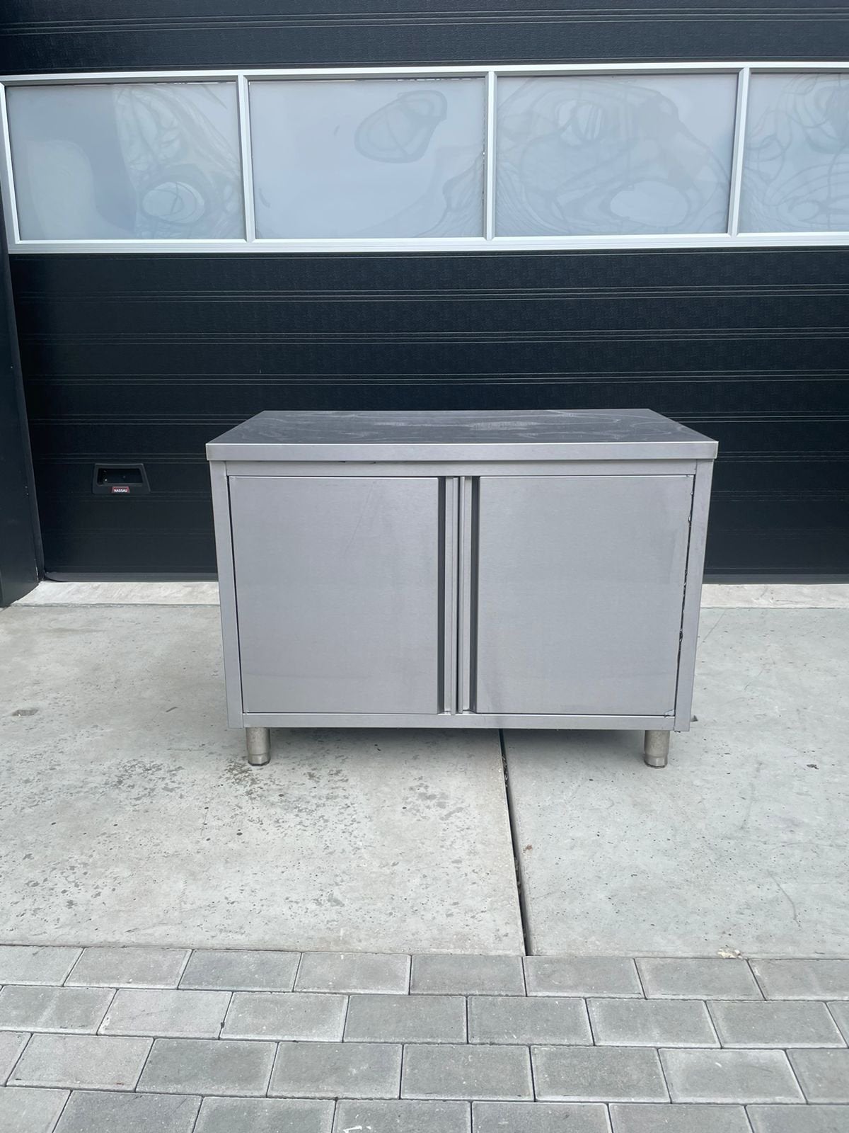 Horeca rvs werktafel werkbank met deuren kast workbench, Ophalen of Verzenden, Zo goed als nieuw