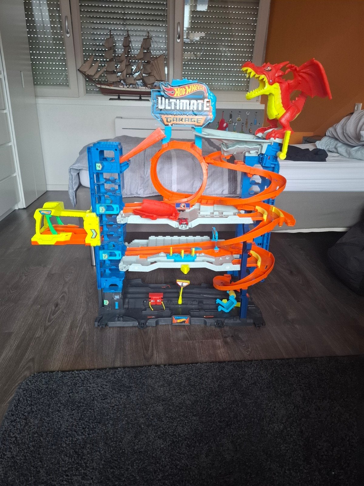 Hot Wheels Ultimate Garage met draak, Ophalen, Zo goed als nieuw