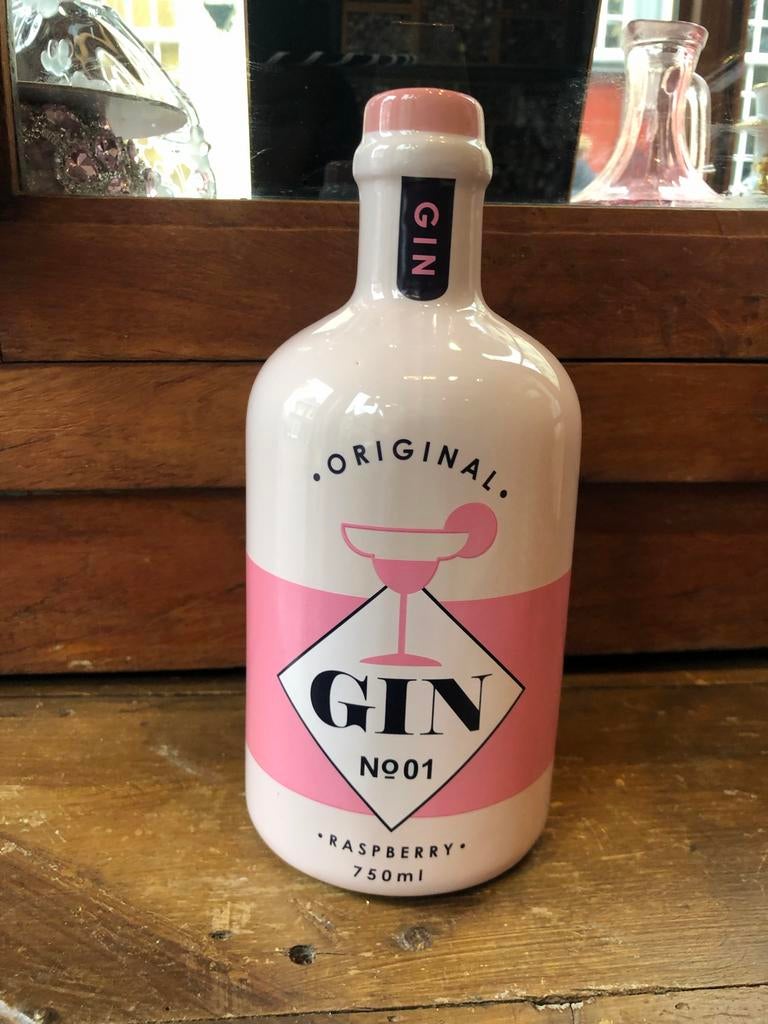 Decoratieve Gin Fles - Roze Keramiek Interieurstuk, Overige kleuren, Aardewerk of Porselein, Nieuw, Ophalen of Verzenden