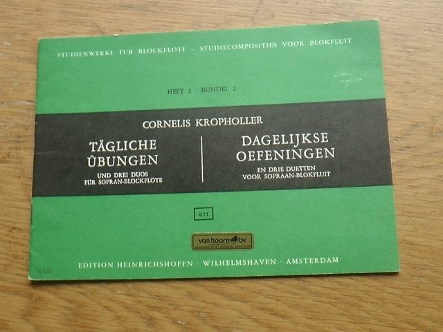 Dagelijkse oefeningen voor sopraan blokfluit - C.Kropholler, Gebruikt, Klassiek, Les of Cursus, Ophalen of Verzenden