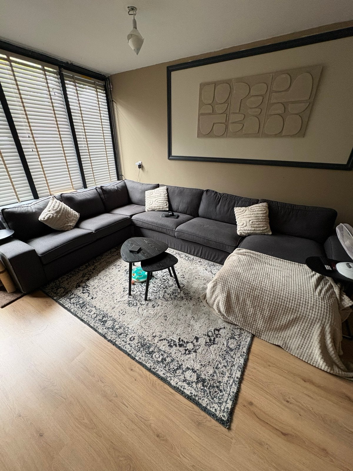 IKEA KIVIK Hoekbank 6-zits met chaise longue Antraciet, Huis en Inrichting, Ophalen, Gebruikt, 300 cm of meer, Vierpersoons of meer