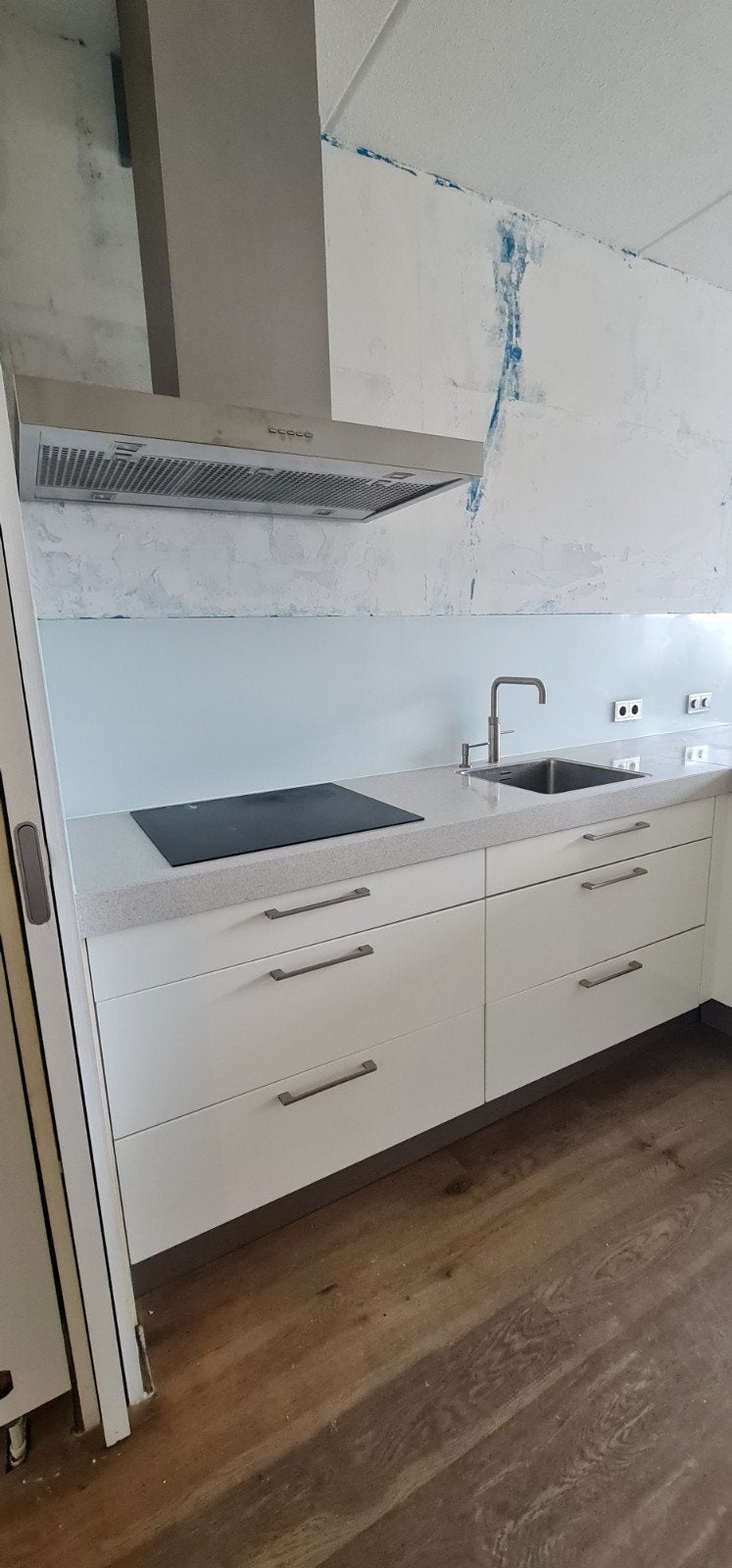 Kastenwand en keukenblok, Ophalen, Gebruikt, Wit, Dubbelwandige keuken