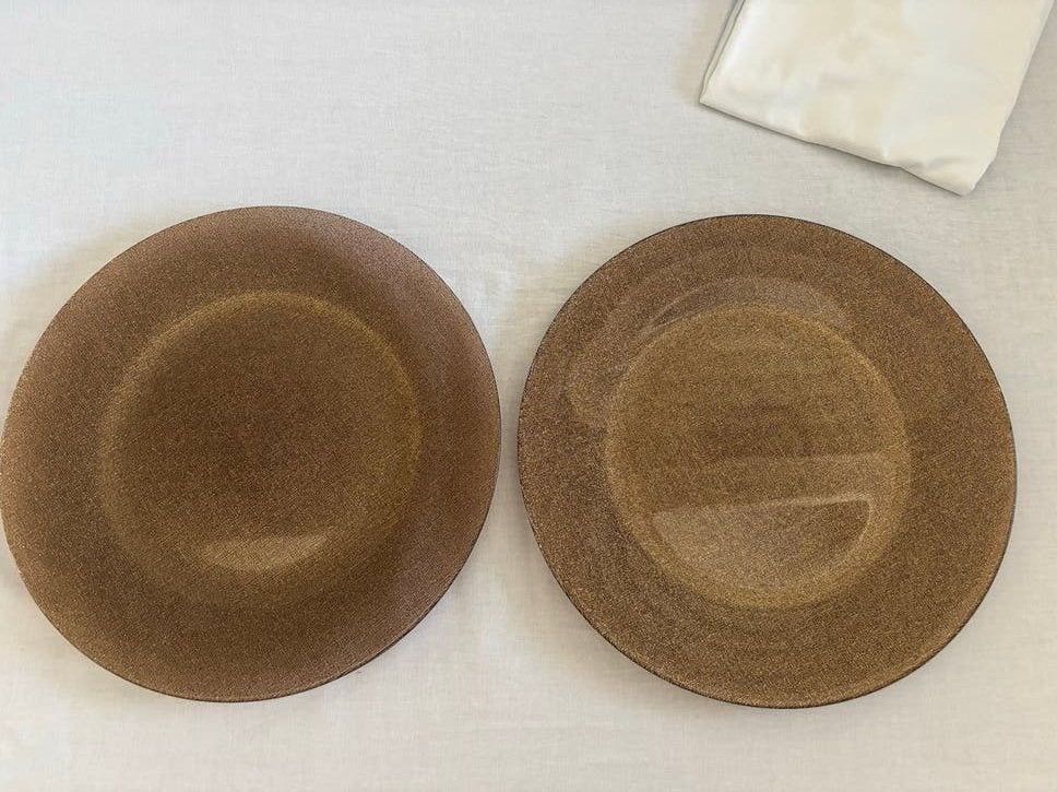 Gouden onderborden - set van 2 doorsnede 33 cm., Ophalen, Kunststof, Overige merken, Zo goed als nieuw