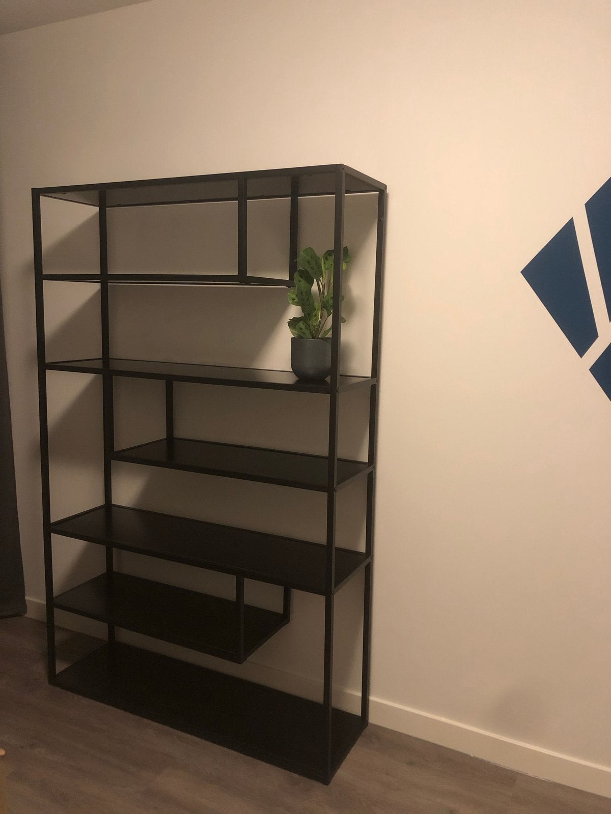 Zwarte metalen kast - 120x187x35 cm, Ophalen, Met plank(en), Gebruikt, 100 tot 150 cm