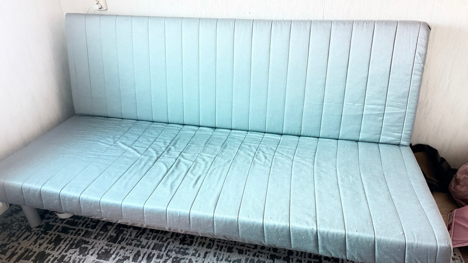 Gratis slaapbank/bedbank, Gebruikt, Blauw, Tweepersoons, 200 cm