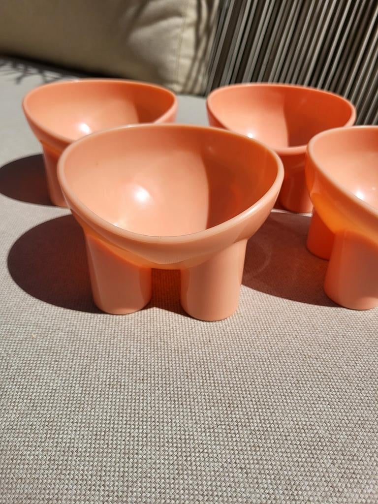 Set van 4 oranje voerbakjes, Dieren en Toebehoren, Ophalen, Zo goed als nieuw
