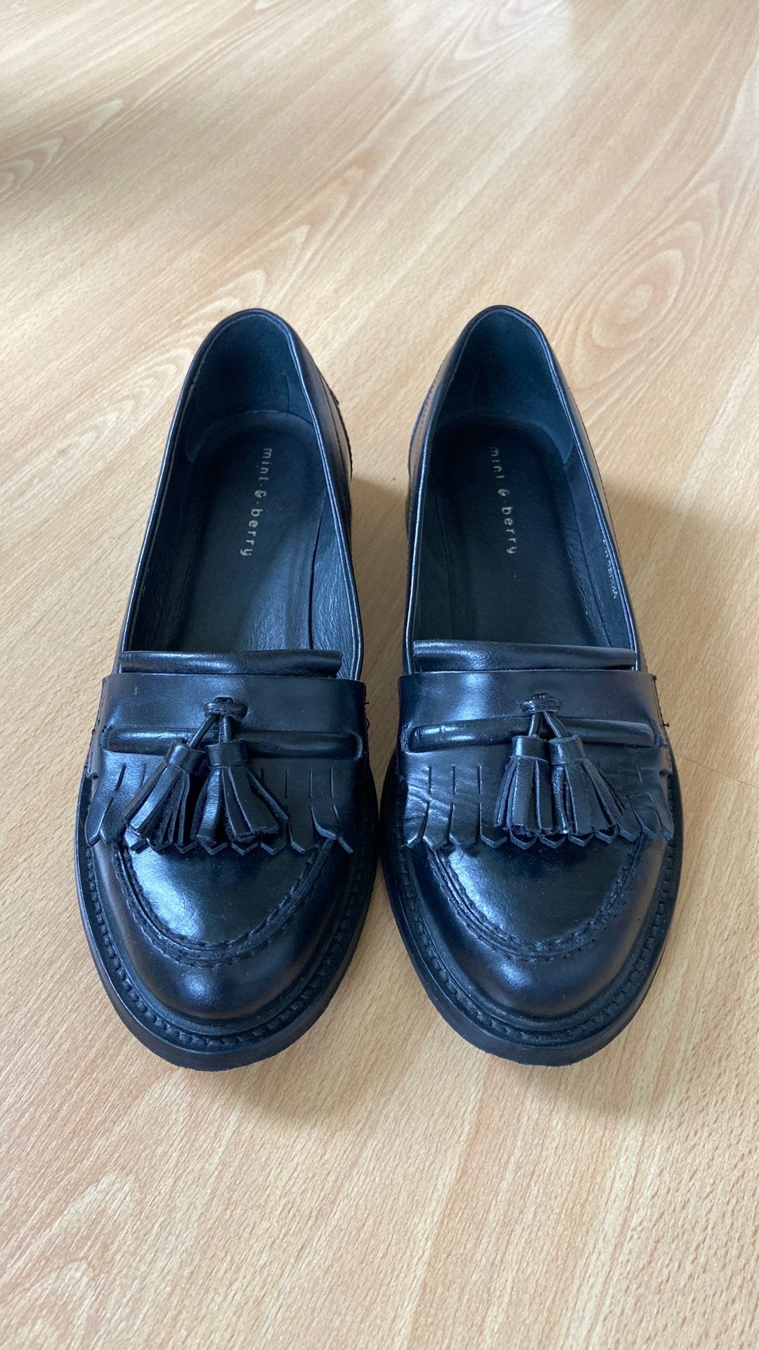 Zwarte leren loafers maat 36, Ophalen of Verzenden, Zo goed als nieuw, Zwart, Instappers