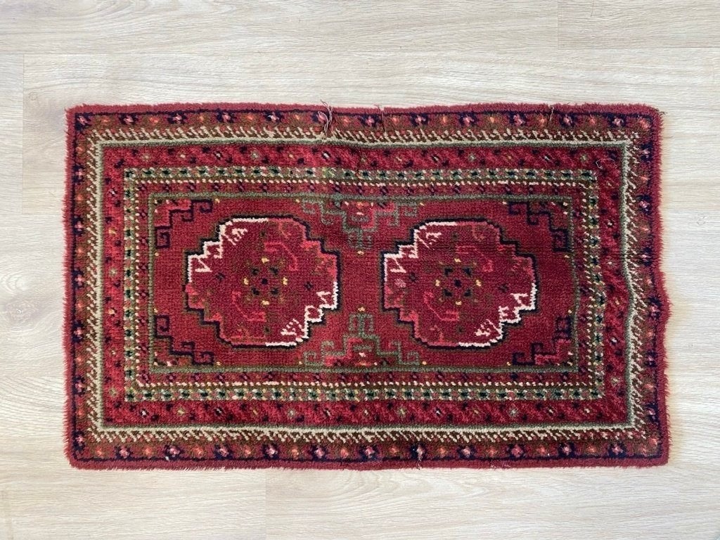 Oosters vintage vloerkleed handgeknoopt - 70x42 cm, Ophalen, Griend 10J, 8321 MN Urk, Gebruikt, Bruin