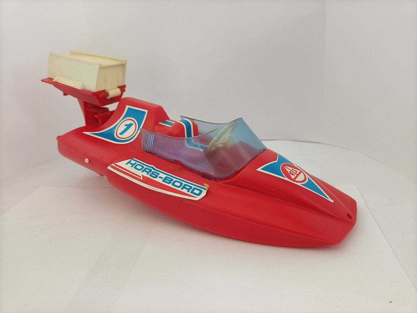 Vintage plastic raceboot / speedboot "Hors-Bord" N 1, Ophalen, Gebruikt