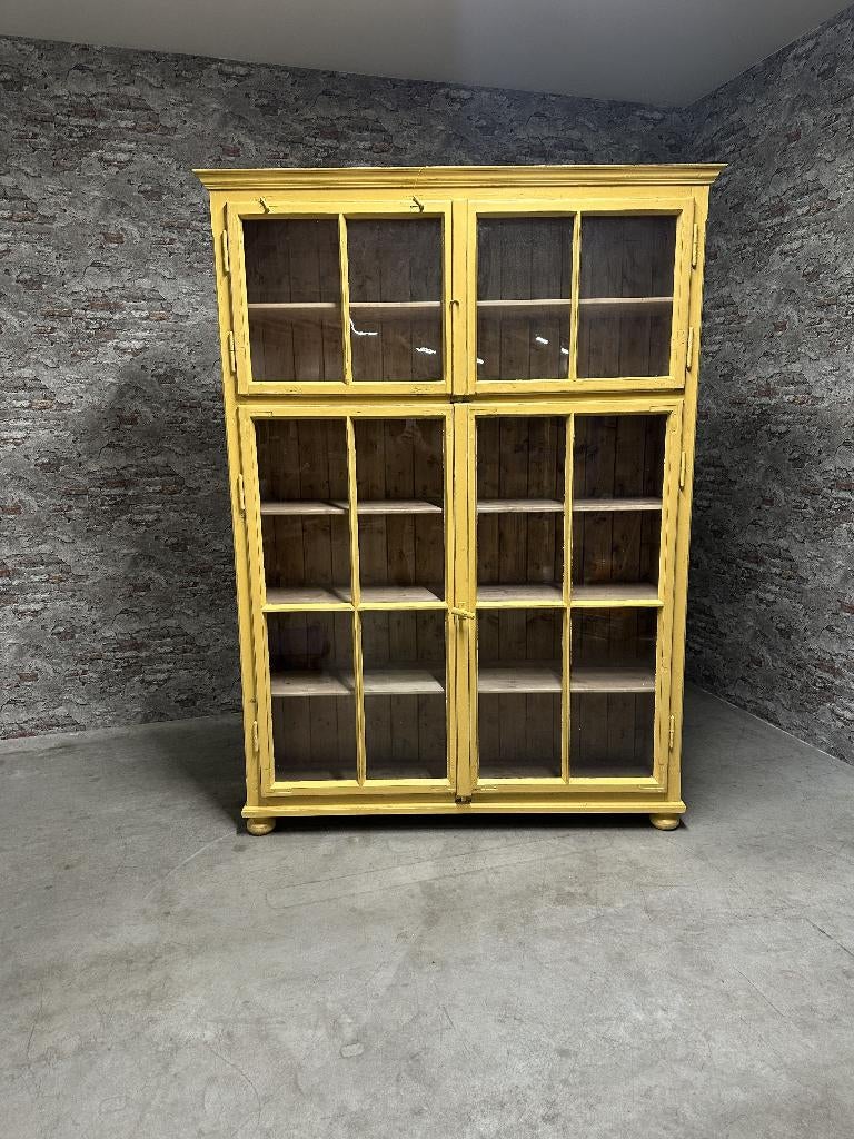 Vintage vitrinekast | buffetkast nr.1245, Info@antiekgroothandel.com, 7602 RG, 200 cm of meer, 150 tot 200 cm