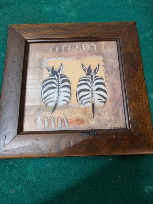 prent zebra's in houten lijst met glas, Ophalen of Verzenden, 'T Olde Gre-j, Info@toldegrej.nl, Endepoelstraat 20f Didam