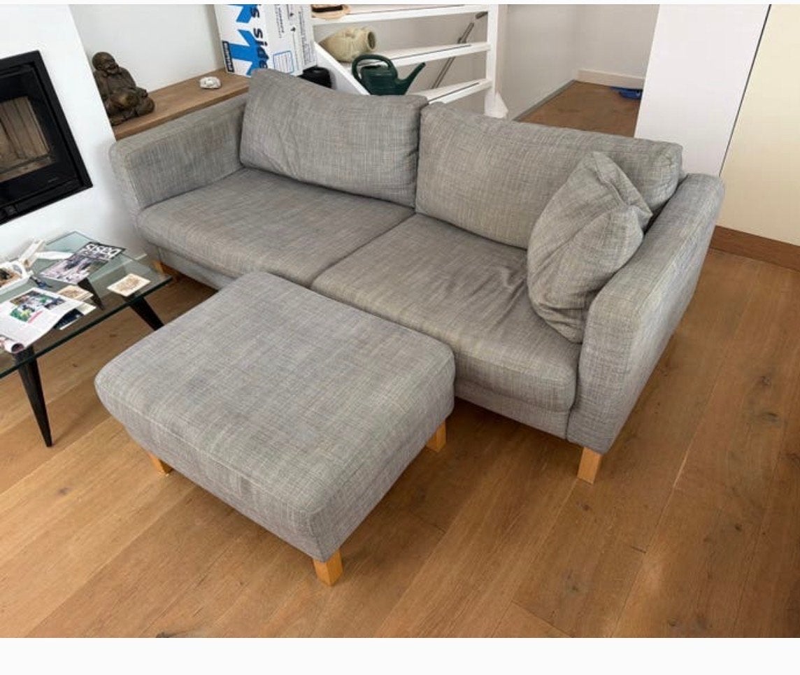 IKEA bank met voetenbank - gratis af te halen, Huis en Inrichting, Banken | Bankstellen, Ophalen, Gebruikt, 150 tot 200 cm, Tweepersoons