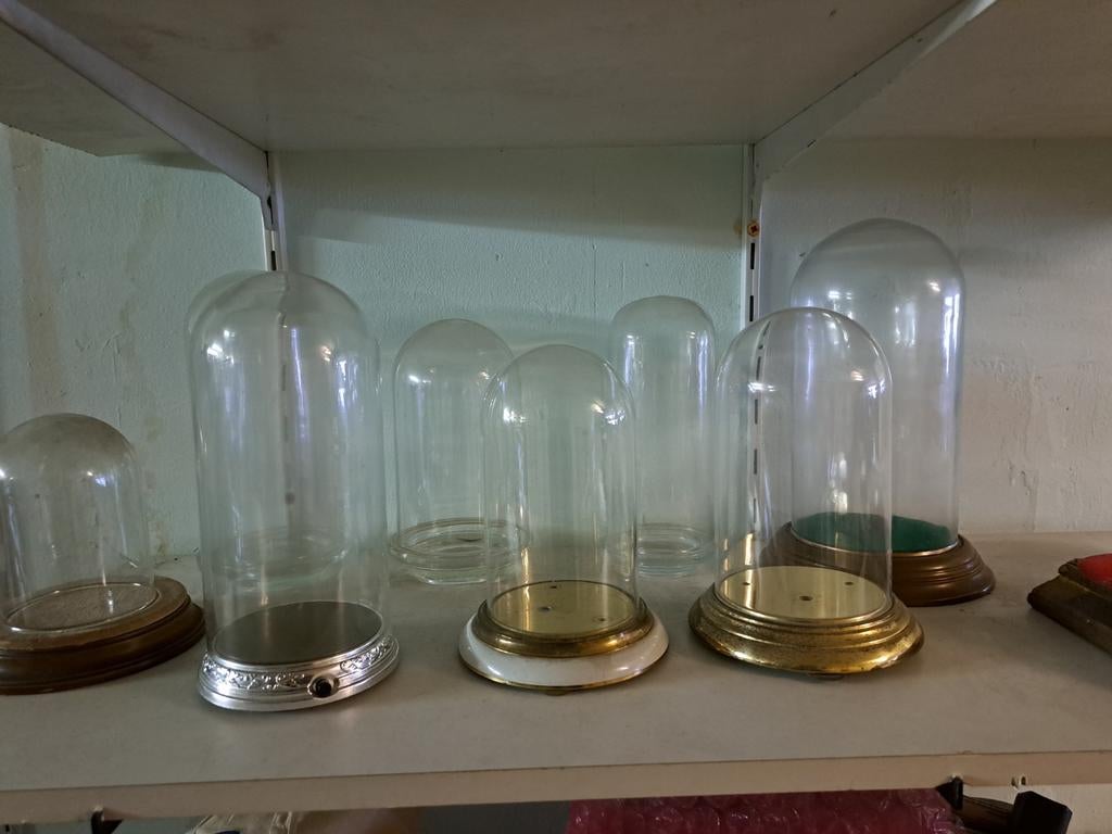 7 verschillende vintage stolpen 6 van glas 1 van kunststof, Ophalen, Gebruikt, Overige typen