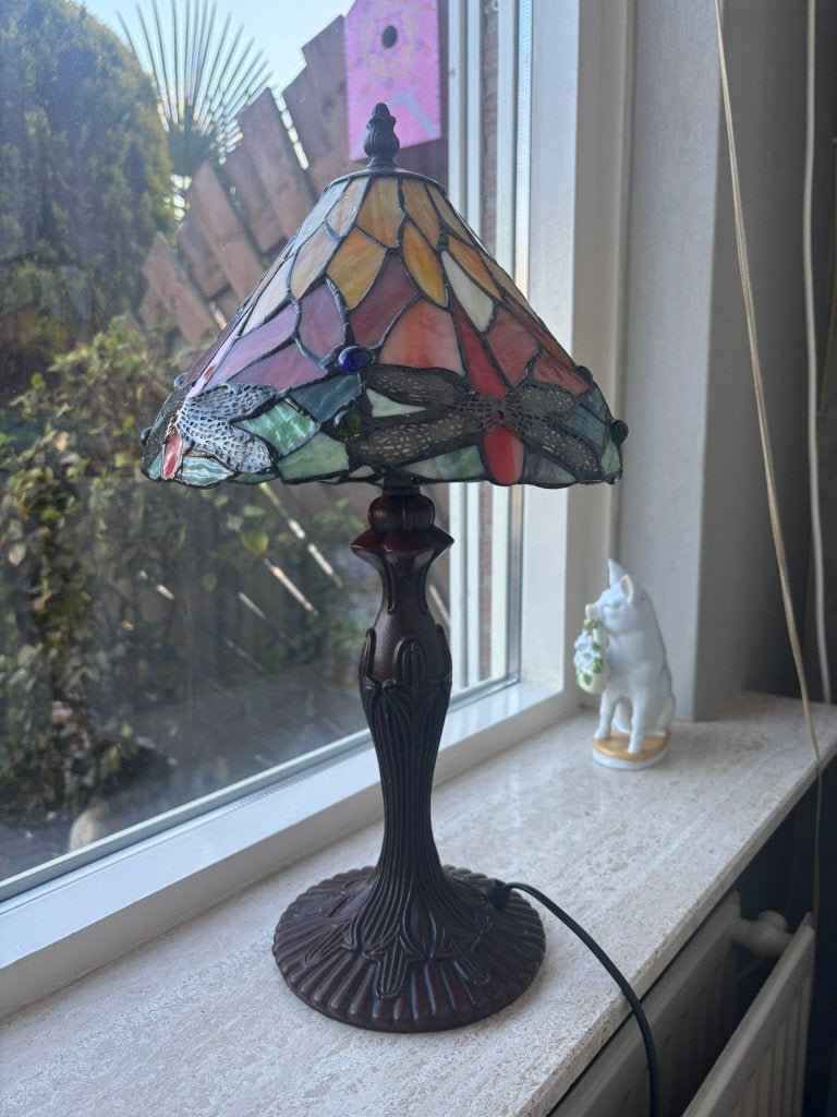 Tiffany tafellamp, Ophalen, Zo goed als nieuw, Tiffany, Minder dan 50 cm