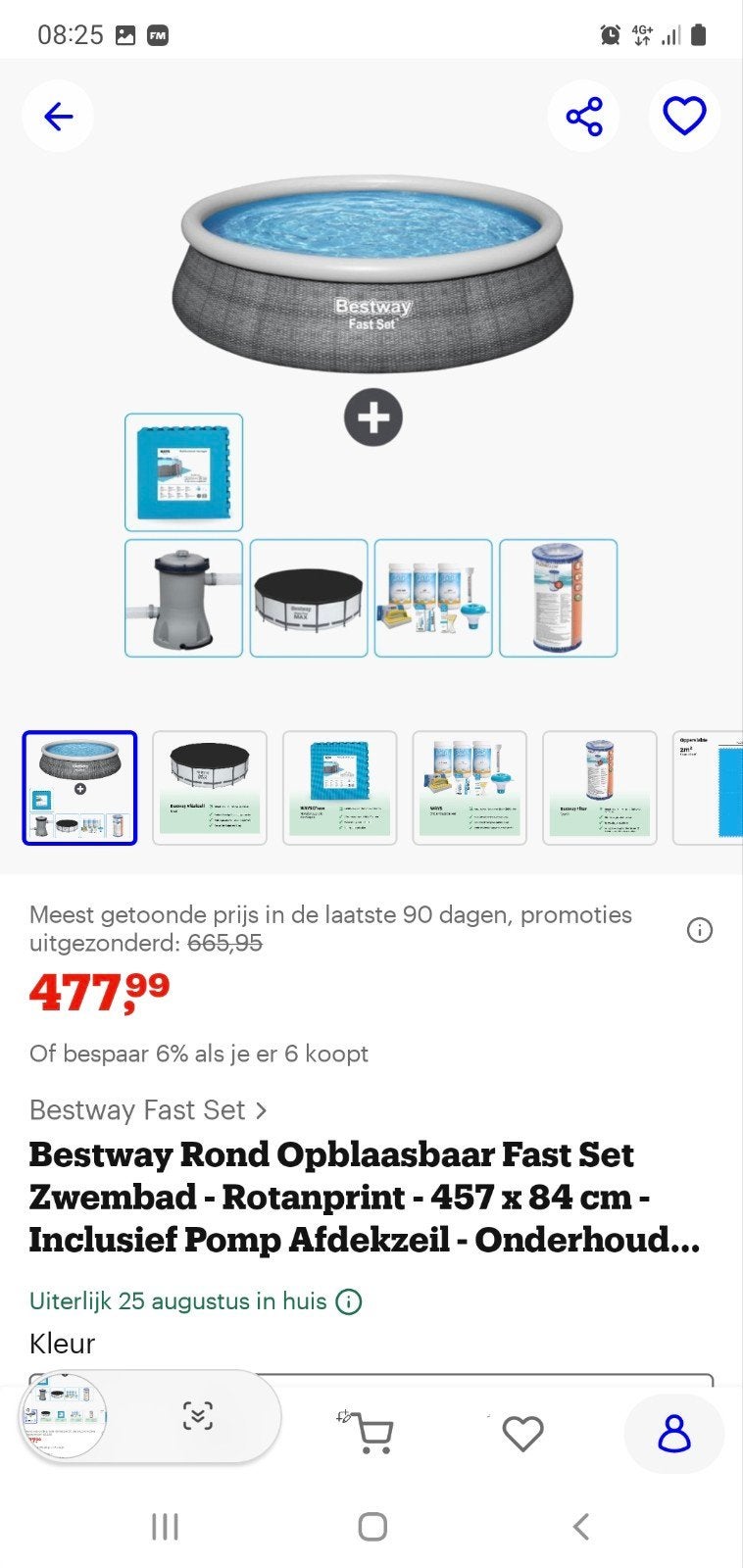 zwembad 457 diameter met toebehoren., Ophalen, Minder dan 80 cm, Rond, 300 cm of meer