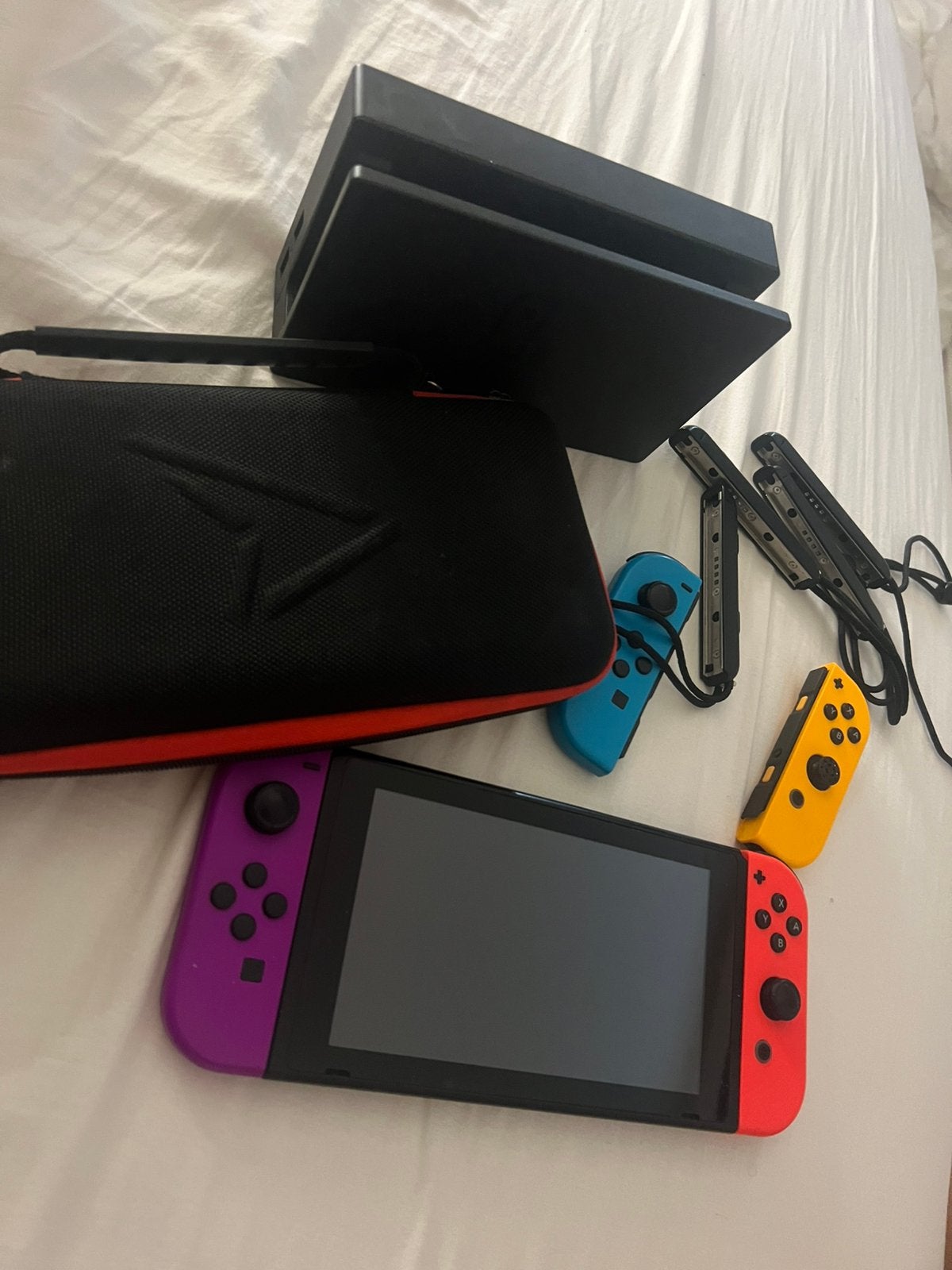 Nintendo Switch ,4 Joy-Cons, Dock, Tas, Gebruikt, Verzenden, Switch Original, Met 3 controllers of meer