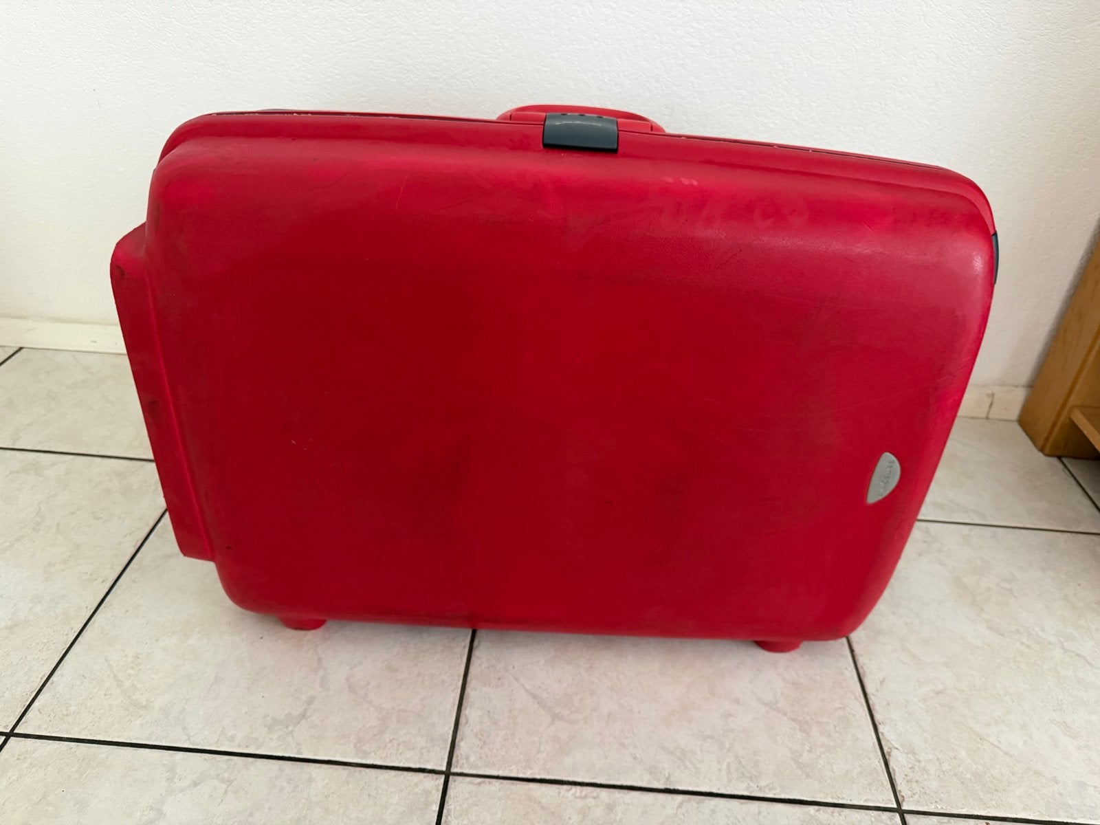Samsonite Oyster Hardshell Koffer Rood - Met Sleutel, Wieltjes, Gebruikt, Hard kunststof, Ophalen of Verzenden
