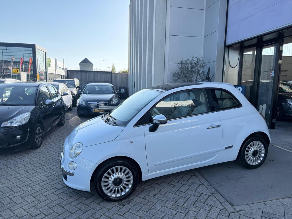 Fiat 500 1.2 Lounge AIRCO! PANO! BABY BLAUW! NAP! INRUIL MOG, Voorwielaandrijving, Stof, Gebruikt, 1242 cc