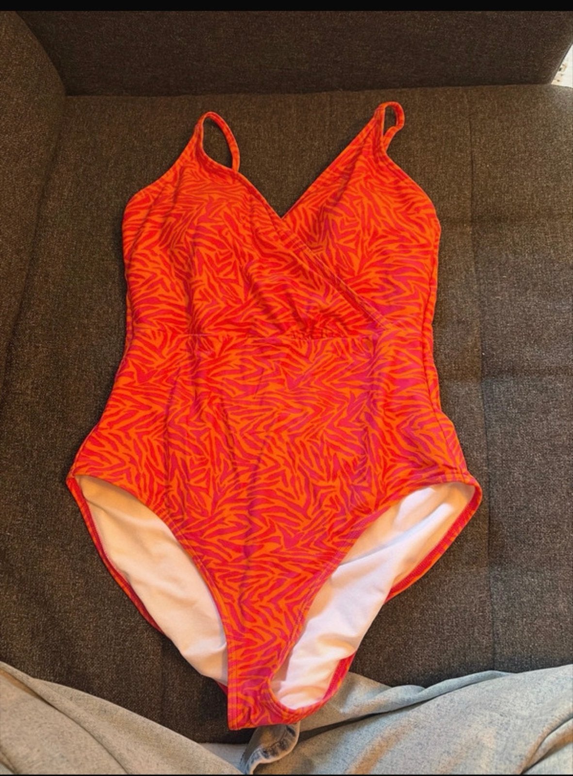 Beachwave Badpak Oranje/Roze Zebraprint Maat 40, Kleding | Dames, Badmode en Zwemkleding, Ophalen of Verzenden, Zo goed als nieuw