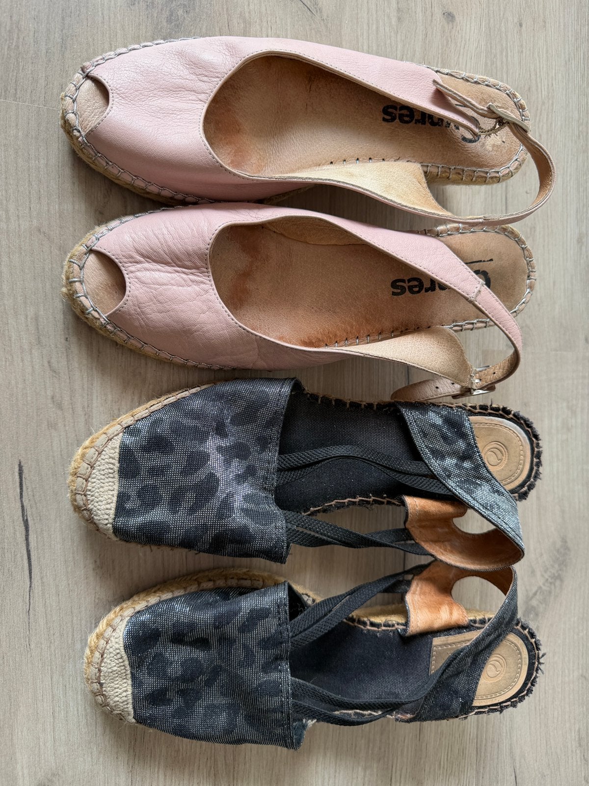 2 paar espadrilles Vidorreta & Cypres maat 39, Zwart, Ophalen of Verzenden, Espadrilles of Moccasins, Gedragen