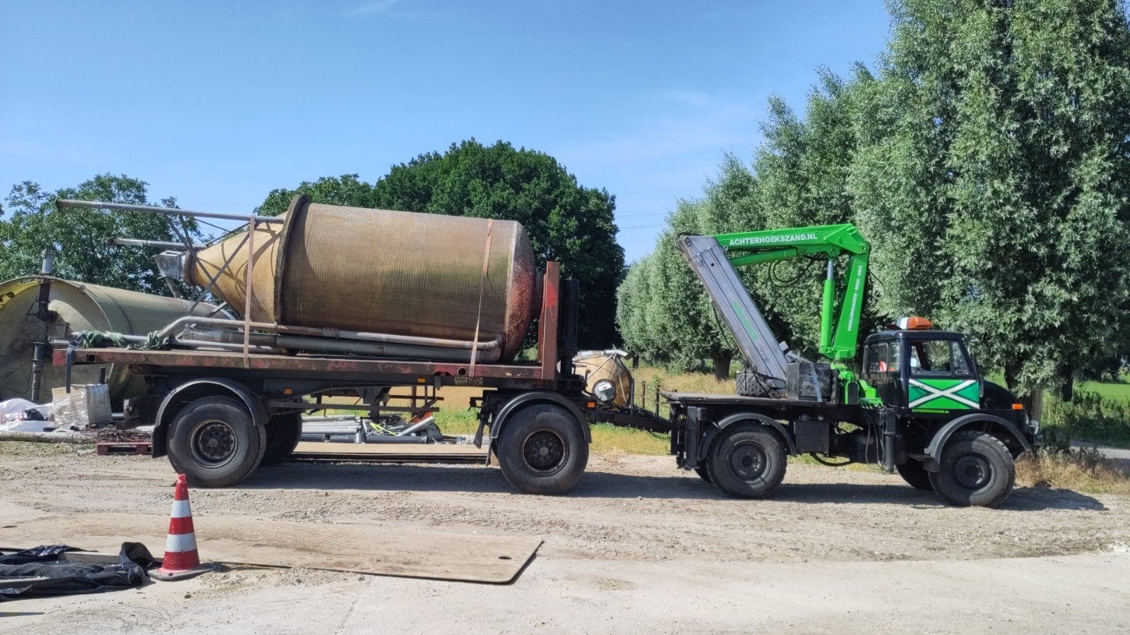 Renders graan kieper platte schamelwagen wissel container, Ophalen of Verzenden, Transport