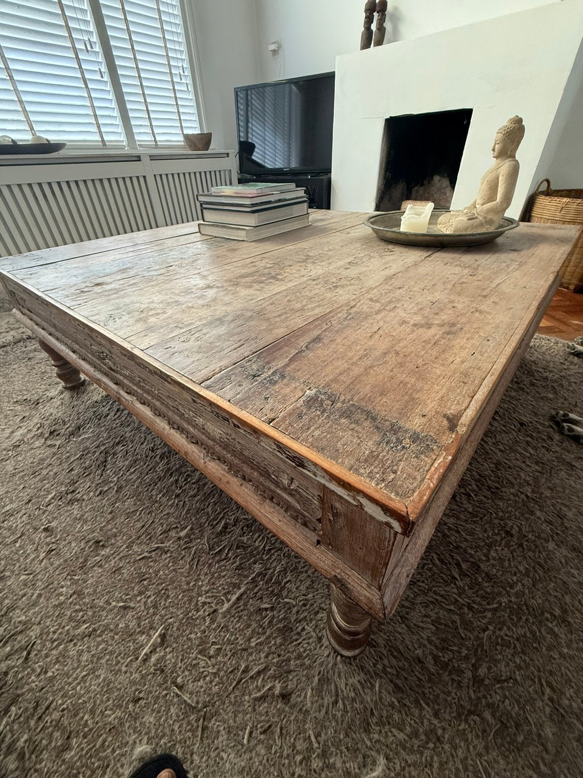 Salontafel Vintage uit India, Ophalen, 100 tot 150 cm, 50 tot 100 cm, Zo goed als nieuw