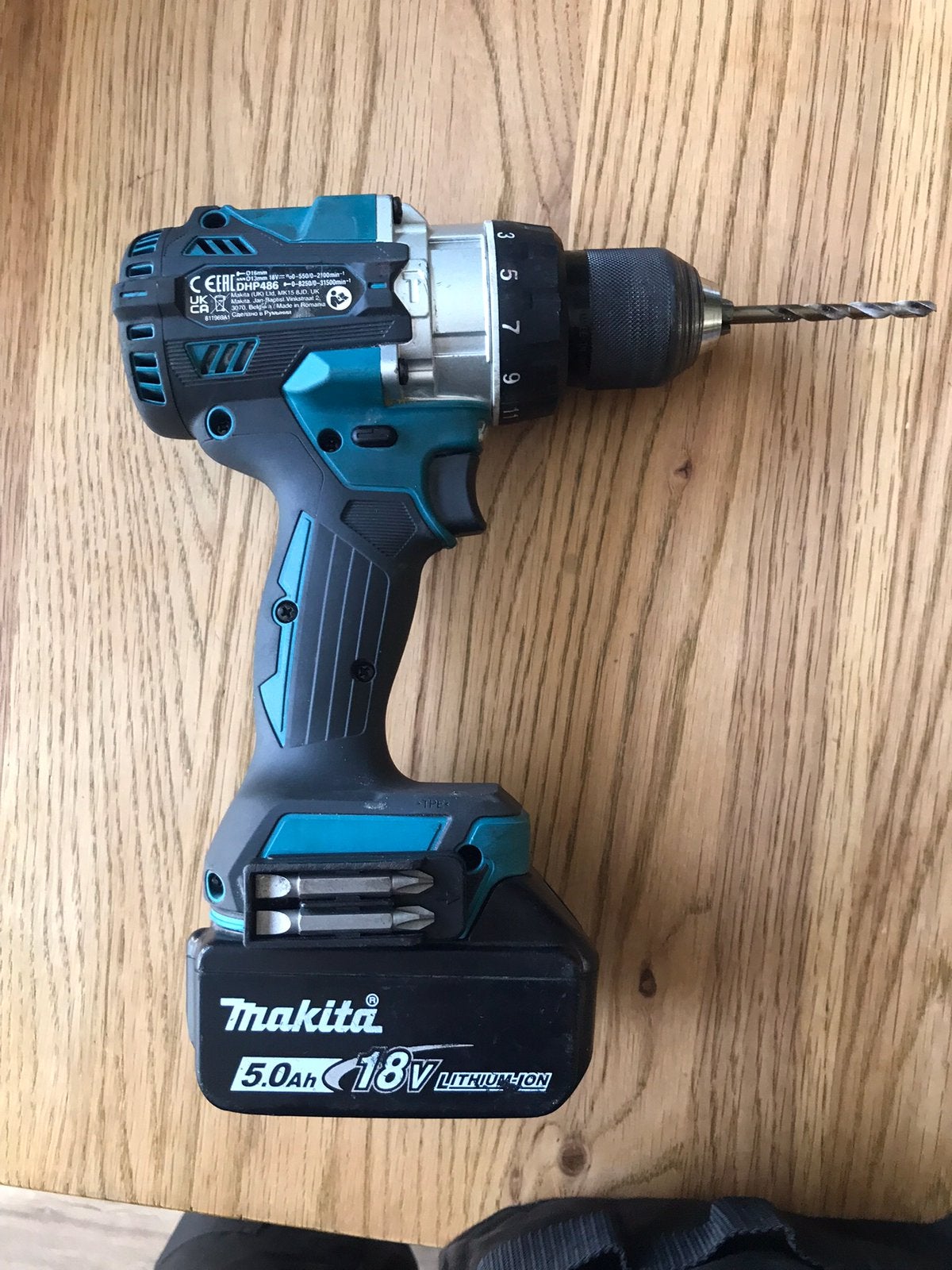 Makita accu boormachine DHP486 met 5ah accu, Doe-het-zelf en Verbouw, Gereedschap | Boormachines, Ophalen, Zo goed als nieuw, Boormachine