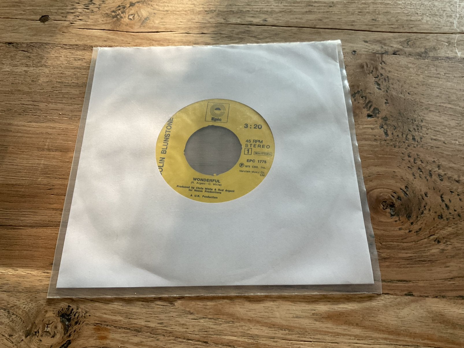 Colin Blunstone, Wonderful, Ophalen of Verzenden, 7 inch, Pop
