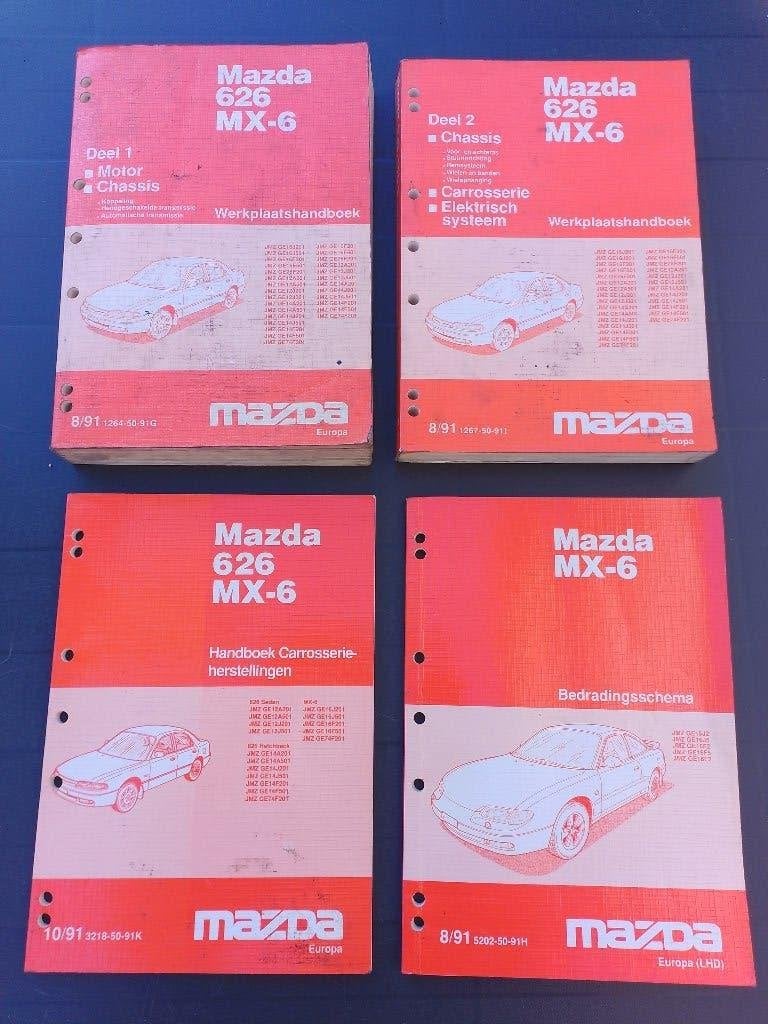 Set dealer dikke werkplaatsboeken Mazda 626 - MX6 1991 -1997, Verzenden, Gelezen, Mazda