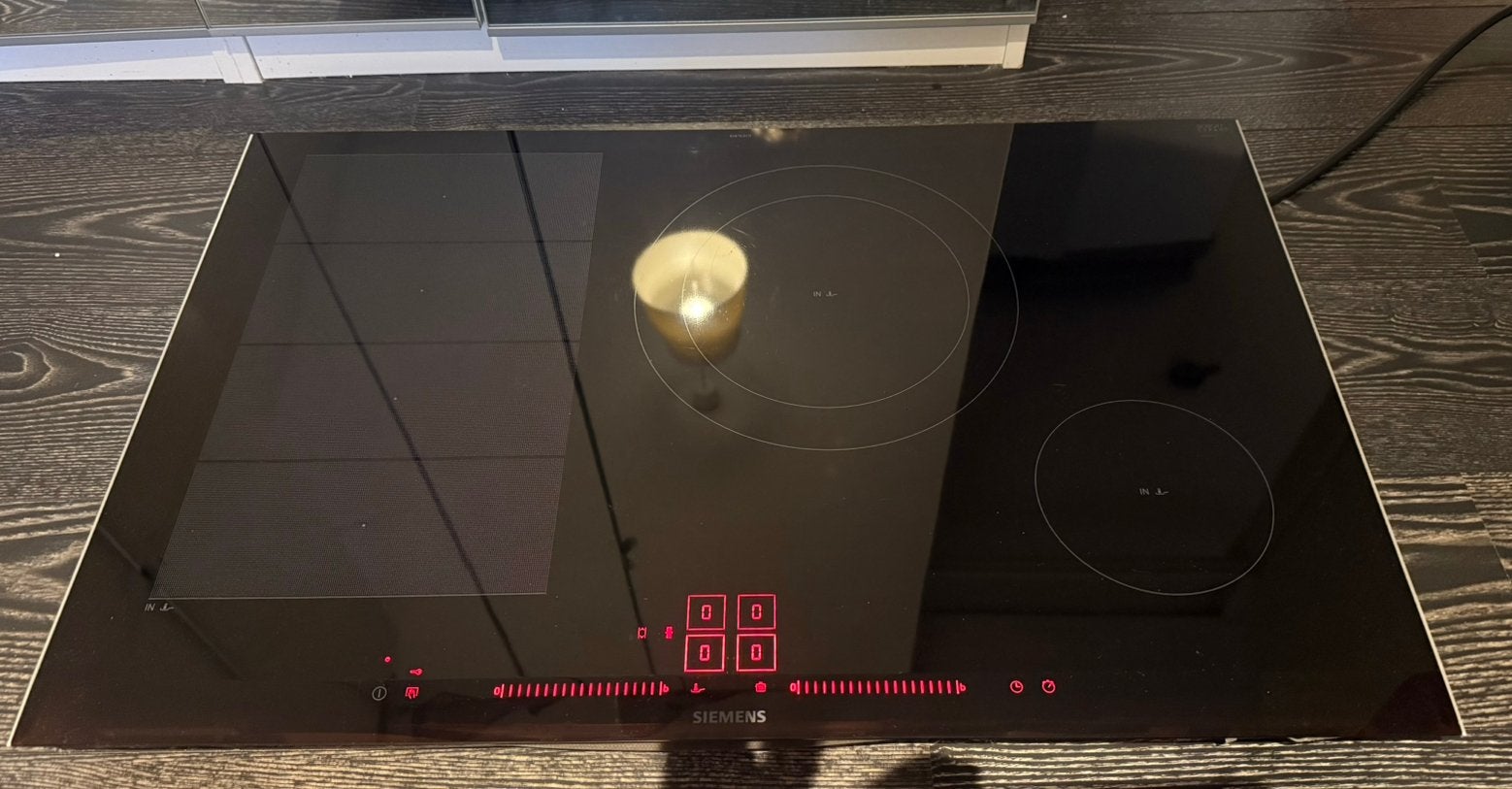 Mooie Siemens inductie kookplaat 80 cm, Ophalen, 4 kookzones, Zo goed als nieuw, Inbouw