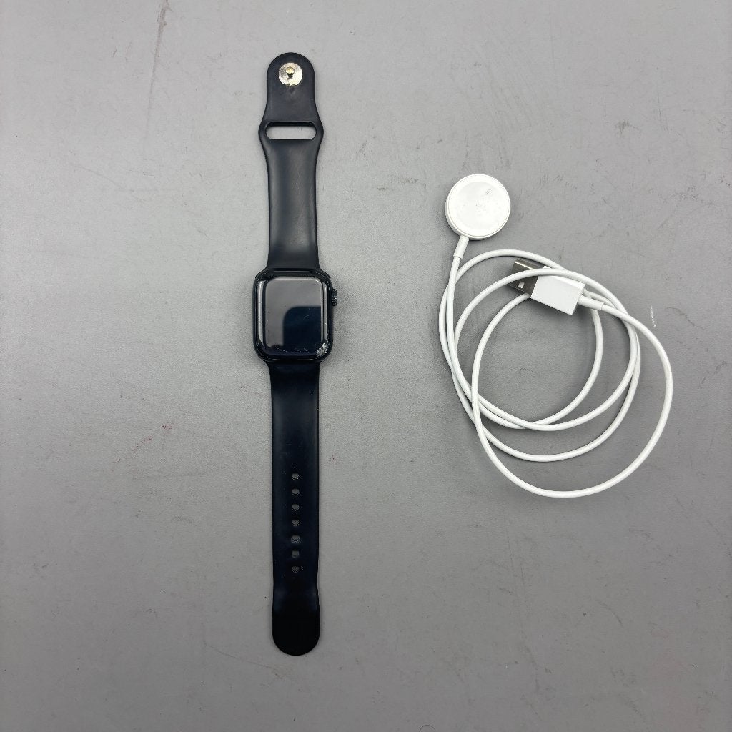Apple Watch Series 7 - 41mm Aluminium Zwart + Oplaadkabel, Sieraden, Tassen en Uiterlijk, Smartwatches, Zwart, IOS, Ophalen of Verzenden