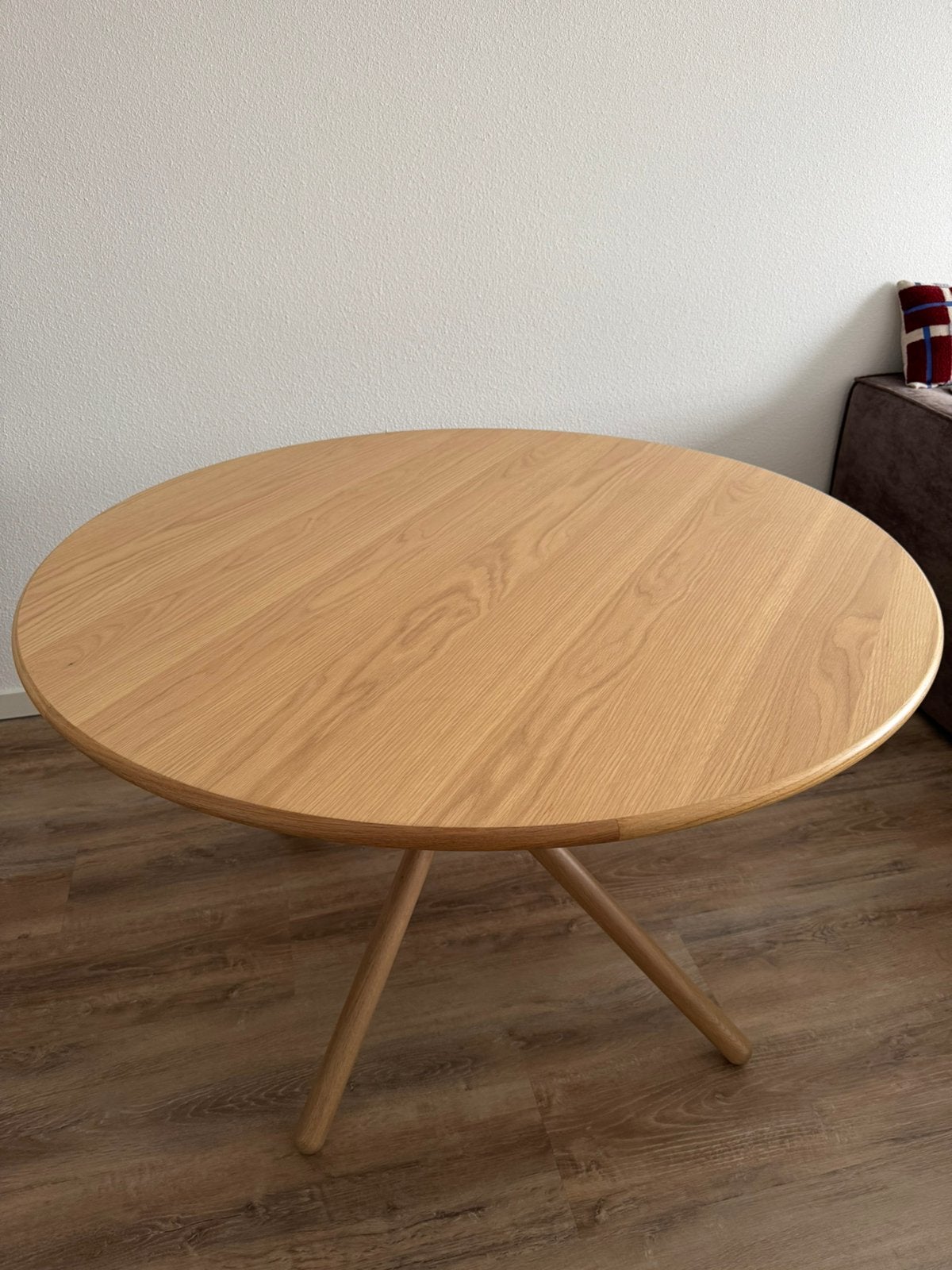 Ronde Eettafel Licht Eiken Ø120, Ophalen, 50 tot 100 cm, 100 tot 150 cm, Rond