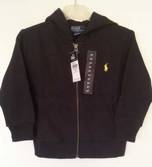 Maat 98 Zwart Ralph Lauren hooded sweatvest NIEUW, Trui of Vest, Nieuw, Ophalen of Verzenden, Jongen