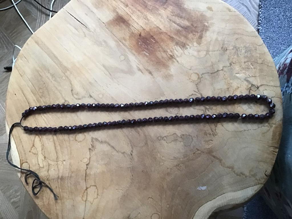 Granaat ketting,donkerrode granaat ketting 51 cm,facet, Verzenden, Nieuw