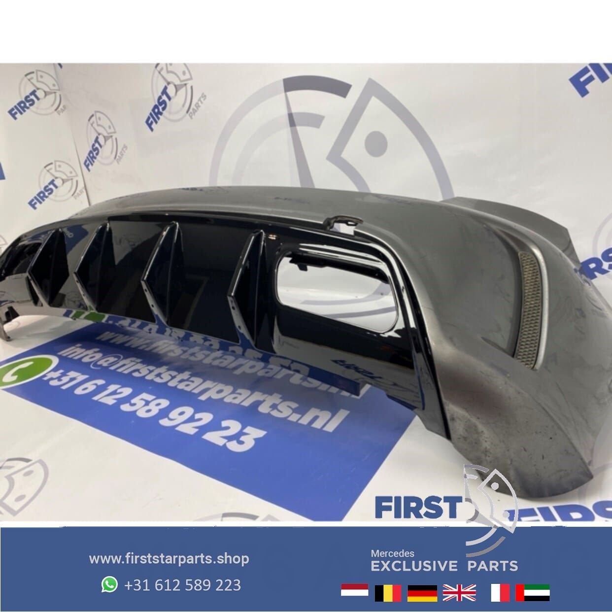 W176 A45 AMG Facelift ACHTERBUMPER + DIFFUSER 787 GRIJS orig, Gebruikt, -, Ophalen of Verzenden, Achter