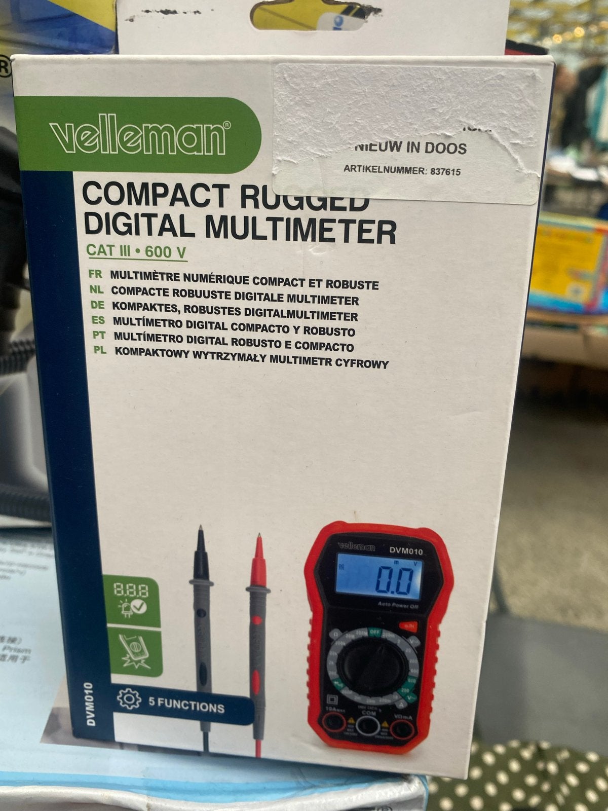 Velleman DVM010 Compacte Digitale Multimeter CAT III 600V, Ophalen, Nieuw, Multimeter