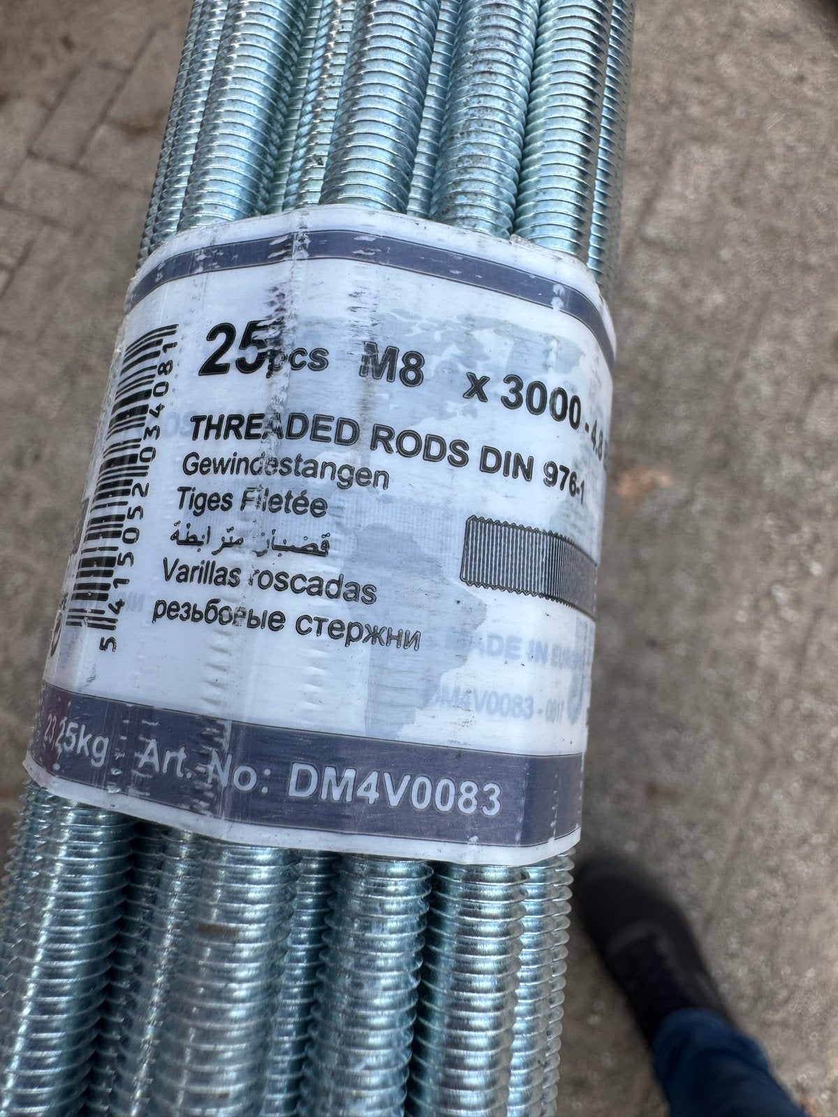 Nieuwe Gegalvaniseerde Draadeinden M8 en M10 - 3 Meter, Ophalen, Nieuw, 250 mm of meer, Overige typen