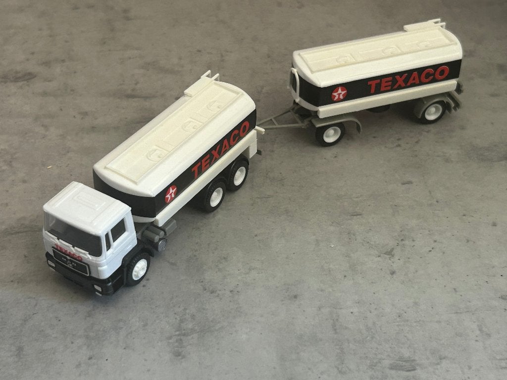 Herpa 1:87 MAN Texaco + aanhanger, Ophalen of Verzenden, Zo goed als nieuw, Bus of Vrachtwagen, Herpa