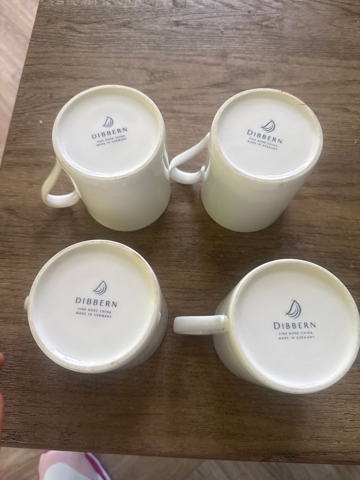 4x Dibbern Fine Bone China Mokken Wit 0,3L, Overige merken, Nieuw, Modern, Porselein