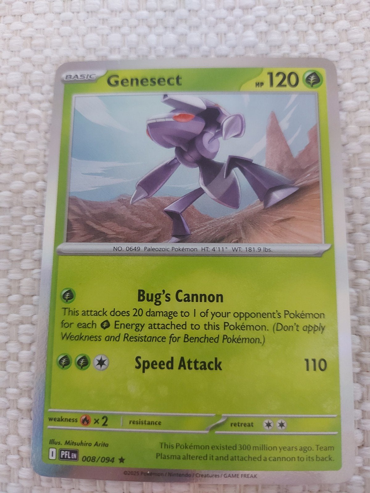 Genesect Pokémon kaart - Basic 008/094, Ophalen of Verzenden, Zo goed als nieuw, Losse kaart