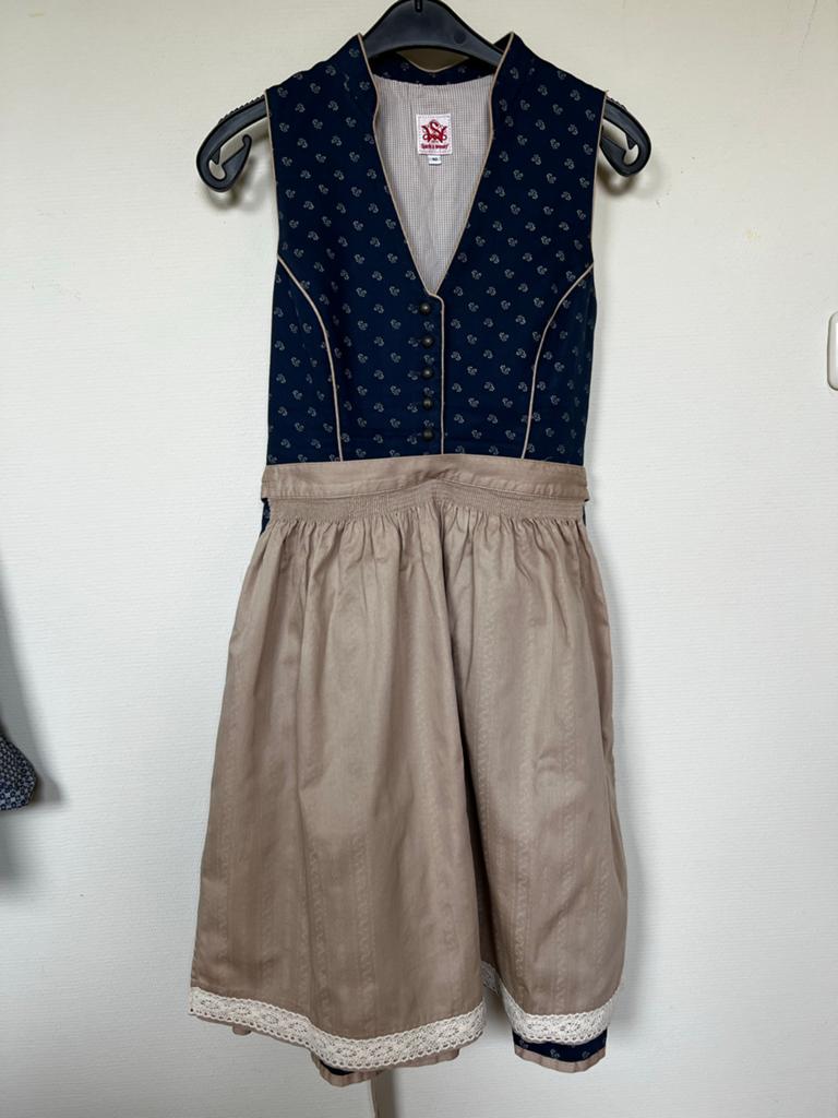 Tiroler jurk / Dirndl - Maat 40, Kleding | Dames, Maat 38/40 (M), Blauw, Ophalen of Verzenden, Knielengte