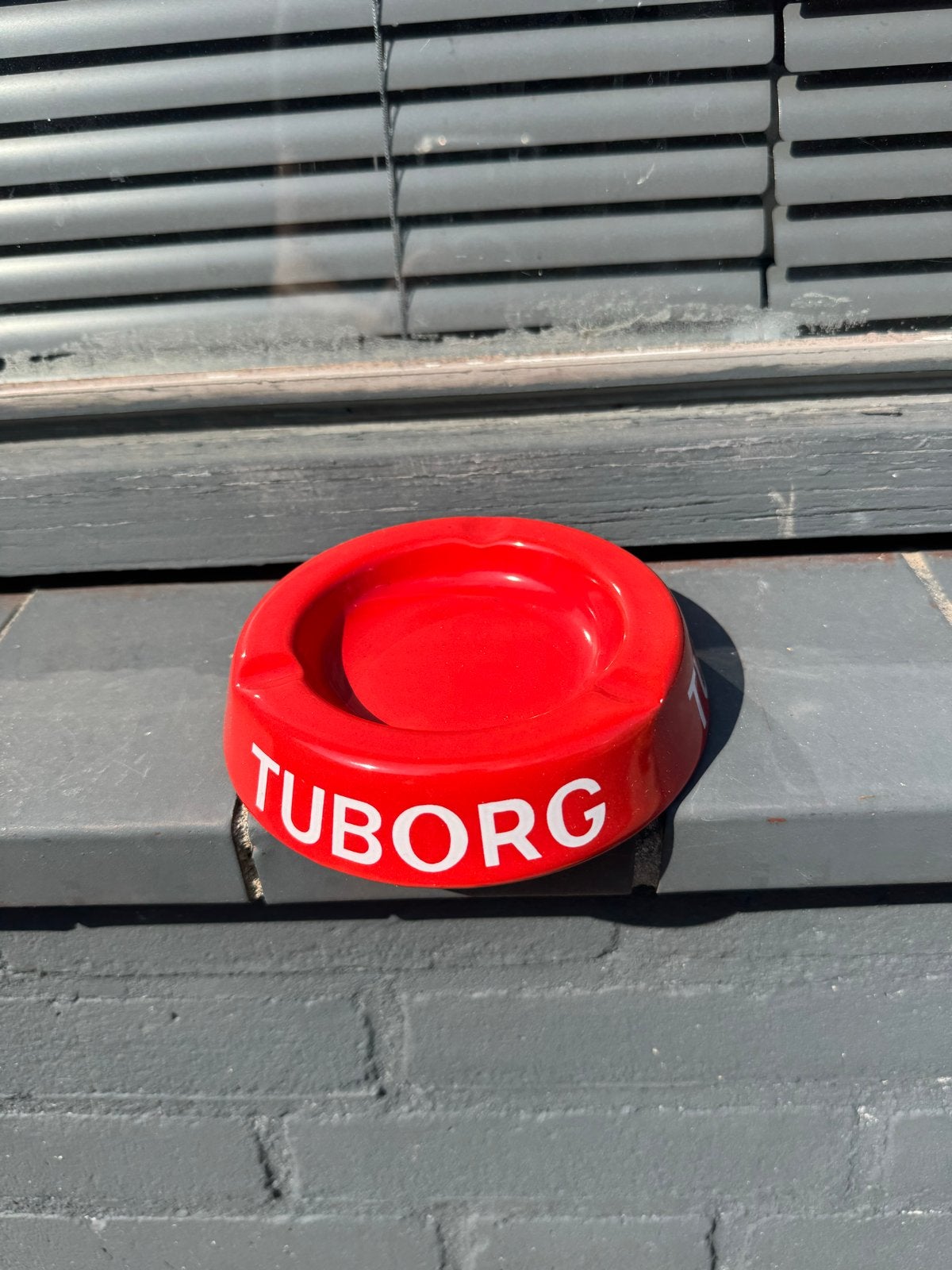 Vintage Tuborg emaille Reclame Asbak, Verzamelen, Gebruikt, ., Ophalen of Verzenden, .